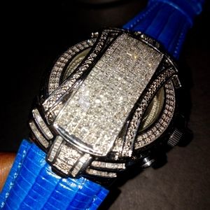 Mens  Techno Master diamond watch TM 2060 10ct princess cut !!!💎